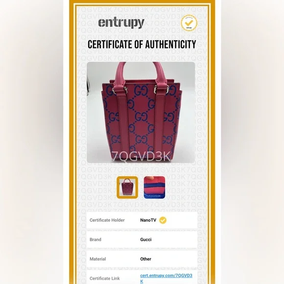 Gucci Hot Pink GG Mini Tote with Blue Logo - Picture 15 of 16